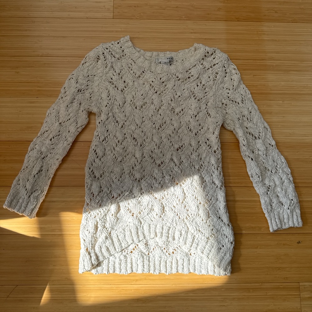 WD.NY Cream Textured Knit Sweater